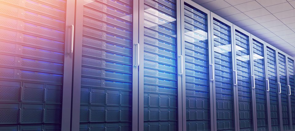 Orange and Blue Server Room