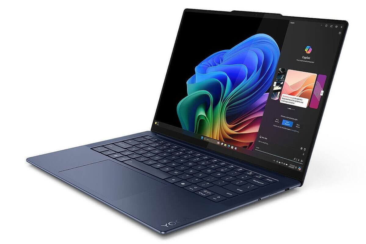 Dark Lenovo Laptop with Windows 11 and Copilot